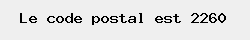 le code postal de Tongerlo 