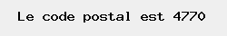 le code postal de Meyerode 