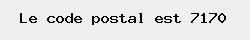 le code postal de Manage 